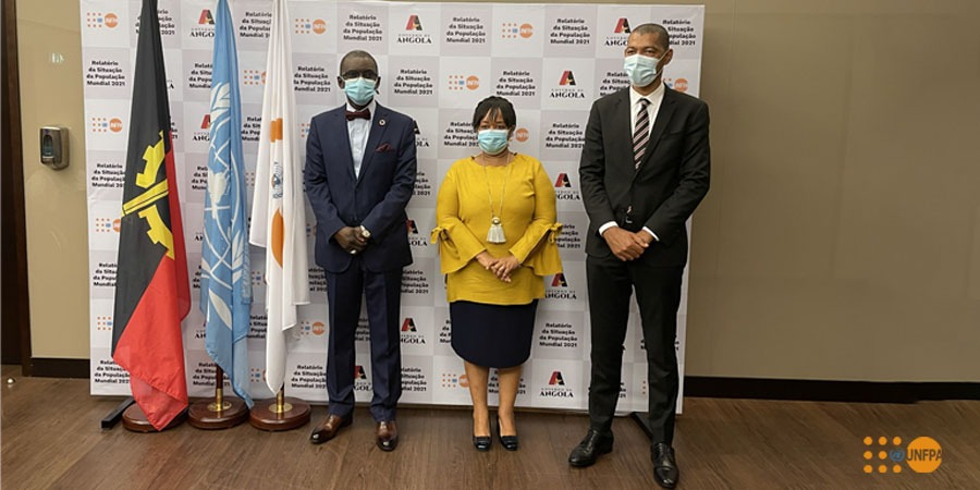UNFPAAngola's tweet photo. Apresentação do Relatório SWOP 2021, com o Secretário de Estado para a Economia e Planeamento, Sua Excia. Sr. Milton Reis, do Representante do UNFPA em Angola, Dr. Mady Biaye,  Secretaria de Estado Para Família e Promoção da Mulher Dra. Elsa Maria  Barber Dias Dos Santos.#unfpa https://t.co/drGmw3X3IH