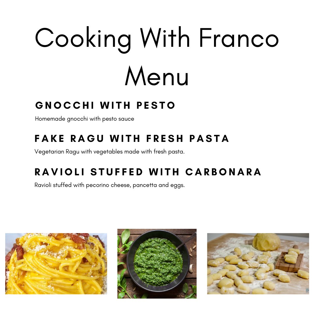ScottiesGift's tweet photo. Who wants to see the Cooking with Franco Menu?!? Don't forget to sign up through our website. The Link is in our bio. #ScottiesGift #CookingWithFranco #Fundraiser https://t.co/5wuZJLKteo