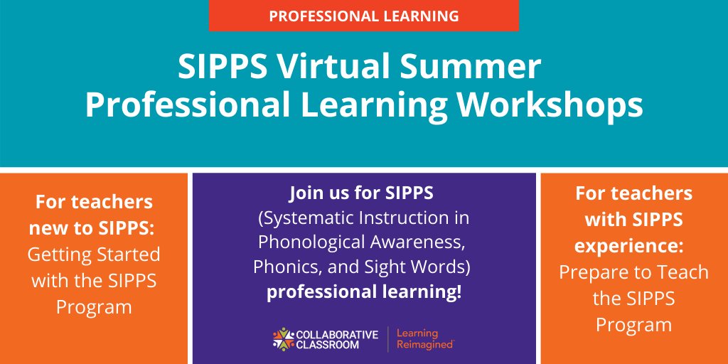 Whether you are new to the SIPPS (Systematic Instruction in Phonological Awareness, Phonics, and Sight Words) program or an experienced SIPPS teacher, we have virtual professional learning opportunities for you this summer. Register now: bit.ly/2Uvfu4W