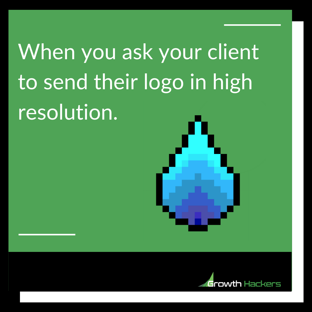 steve_moody's tweet image. When you ask your client to send their logo in high resolution.  #Marketing #Design