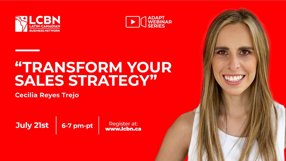 We invite you to the next LCBN ADAPT WEBINAR SERIES where you can learn how to transform your Sales Strategy! 

Cecilia Reyes Trejo is the CEO and Co-Founder <a href="/wiser_hub/">Wiser Hub</a> and a Sales Expert with Master in Business and Certified in Negotiation from Harvard.