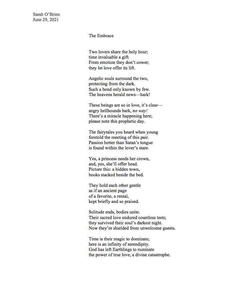 sarahthatpoet's tweet photo. hello, I have a new #poem called "The Embrace" #poetry #writing #writer #lovepoem https://t.co/5agDnVnczr