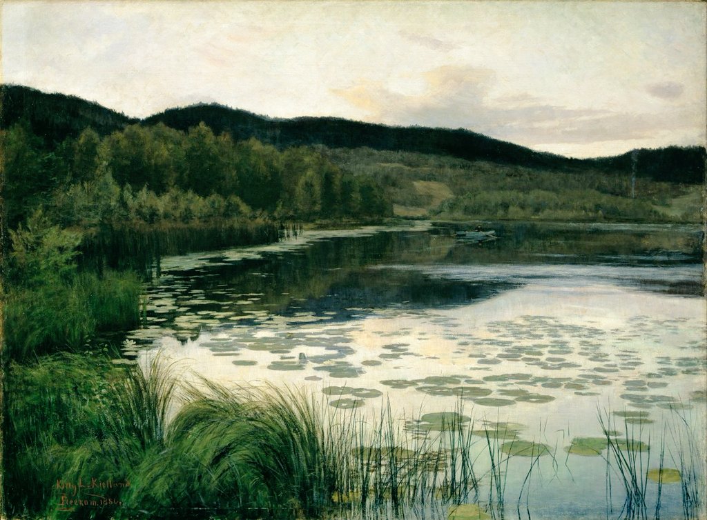 Summer Night, 1886  by Norwegian landscape artist Kitty Lange Kielland   #womensart