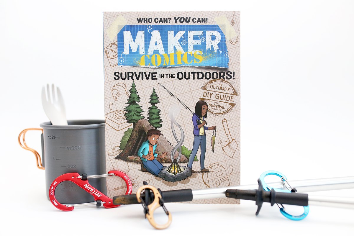 01FirstSecond's tweet photo. Sophia & Alonso are enjoying a fishing trip when a sprained ankle strands them in the woods!
No tent! π±
No AC! π±
No cell service!π±
@MikeLawIllustra offers essential lessons to brave the wilderness in #MakerComics: Survive in the Outdoors! #BookBirthday https://t.co/tcx0ZSOv4j https://t.co/cACvzcx5O1