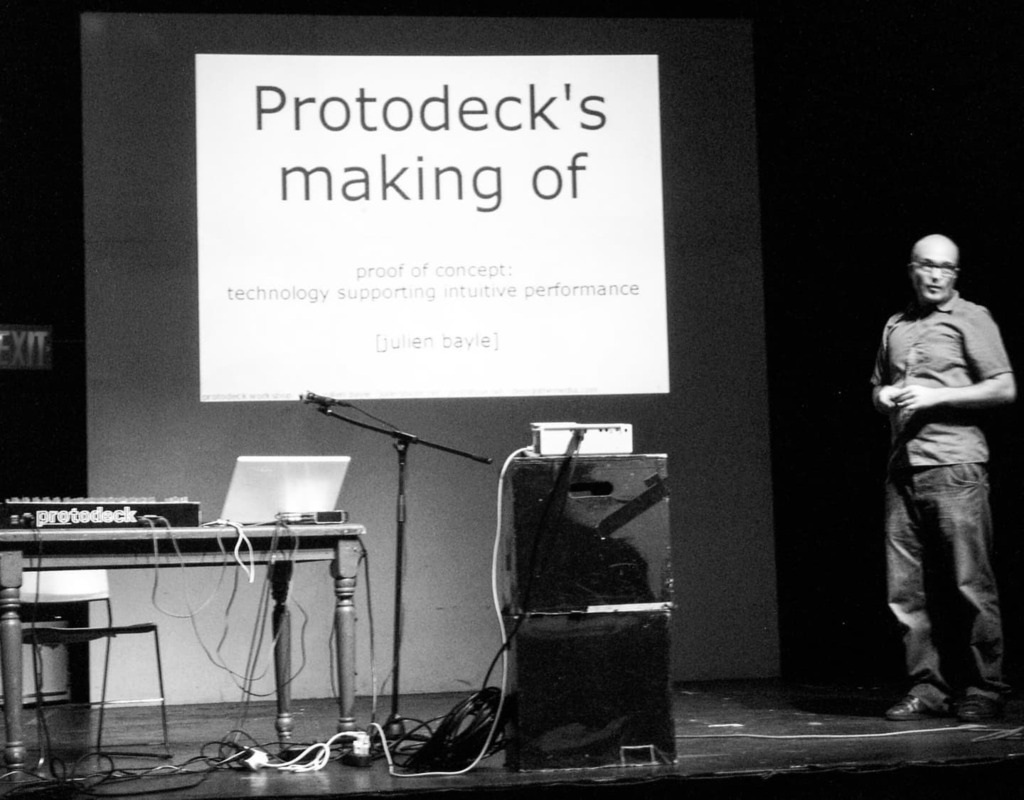 julienbayle's tweet photo. One of my first speech about #protodeck #midi controller I designed based upon #midibox hardware framework and specifically designed for @Ableton #live. 2010, NYC.
.
.
#python #abletonlive #midiremotescripts
#maxforlive https://t.co/WOU9Q4ckrZ https://t.co/FDQgvcsg5V