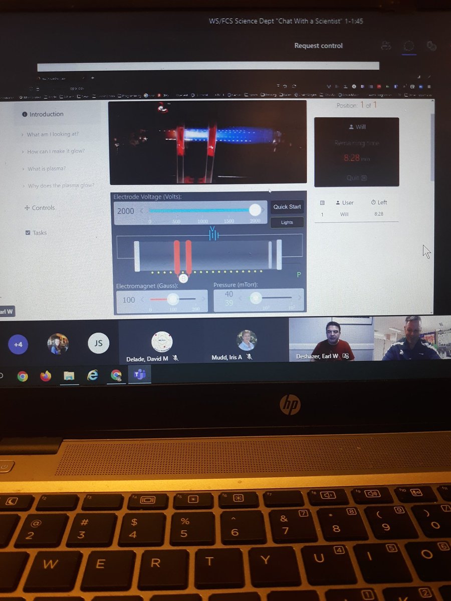 WSFCS_Science's tweet photo. Many thanks to @Willdeshazer for speaking to 24 #SummerRise 4th gr. classrooms. Ss learned about electrical circuits and how he uses that to research nuclear fusion and plasma. Also thanks to @SkypeScientist for setting us up and @PPPLab letting us used your #RDGX to learn from. https://t.co/nSXT6rEbGx