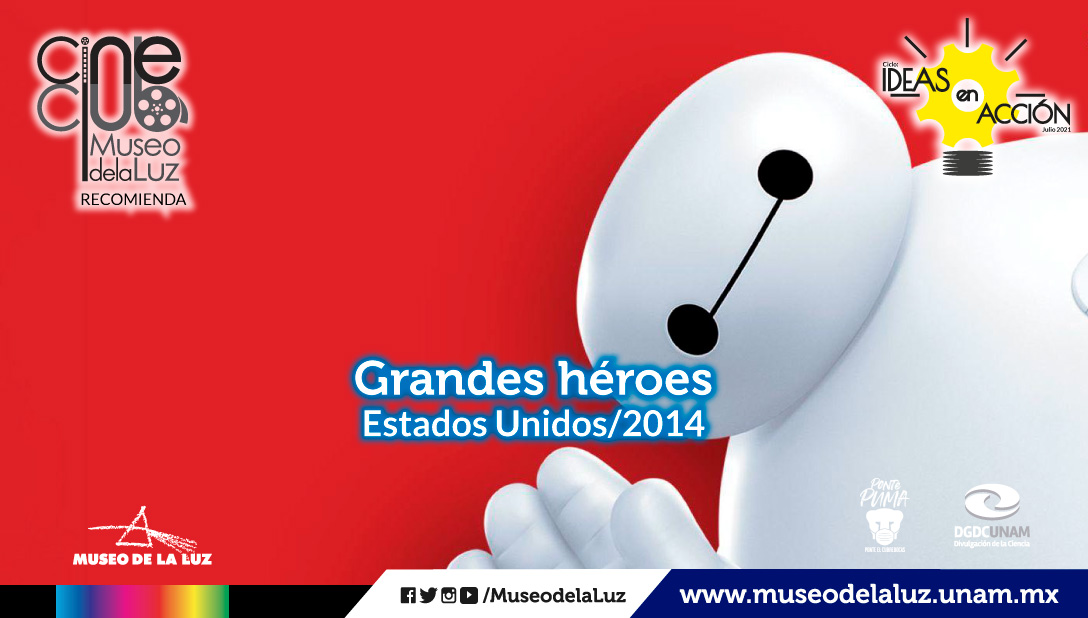 Hiro, un joven prodigio de la #robótica, y Baymax, un adorable #robot, se convierten en héroes equipados con alta #tecnología para salvar a la ciudad de San Fransokyo. 🦾🤖

Nuestro #CineClub 🎬 recomienda "Grandes héroes" (2014) ➡️ bit.ly/2U57jMC.

#IdeasEnAcción 💡⚙️