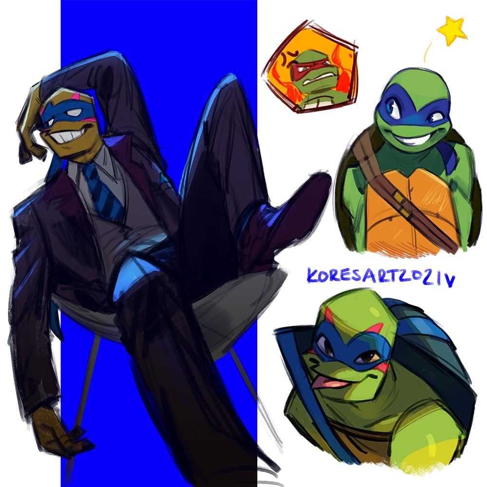 keysandcrosses's tweet photo. Leonardo brainrot 💙🐢💙 #rottmnt #fanart https://t.co/e7onSYbzSZ