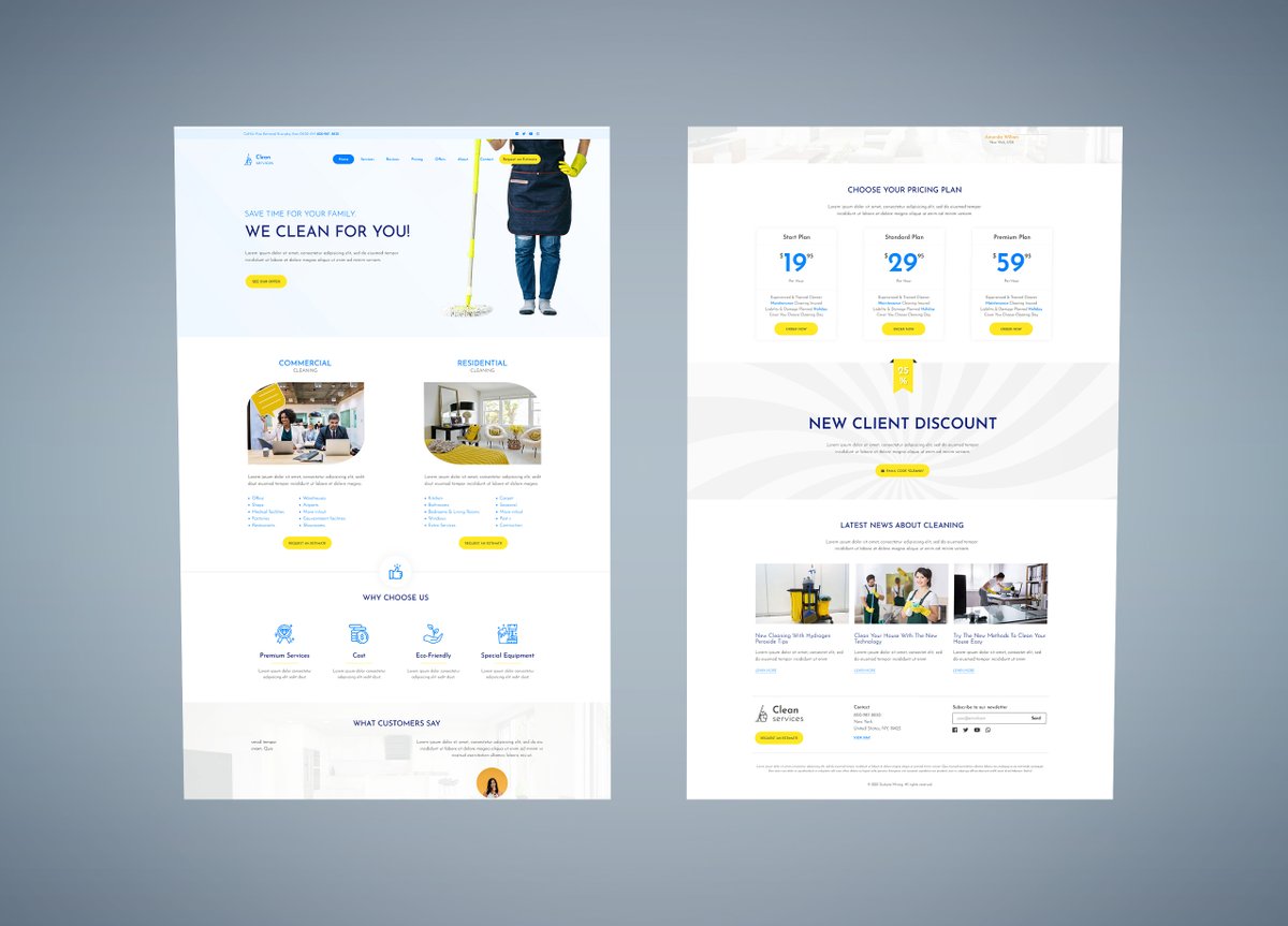 sudiptamrong's tweet image. Clean Services is a responsive web template, designed by Sudipta Mrong. Clean Services web template is the best choice for all house cleaning services business websites.

Demo: clean-services.sudiptamrong.com

Contact: tinyurl.com/nk55uvvk

#cleaningserviceswebsitetemplate #responsive
