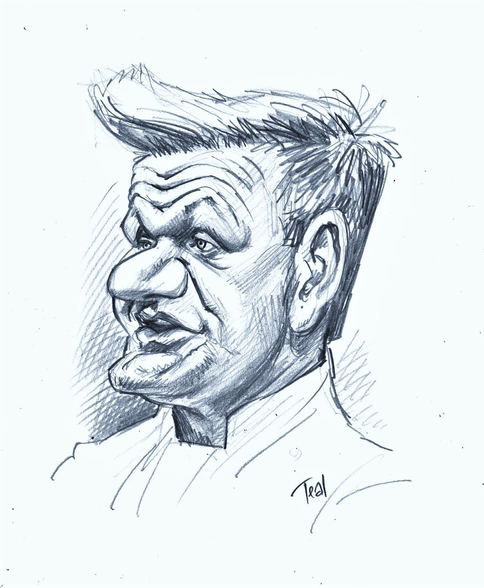 RT @TealCartoons: Gordon Ramsay quickie. #caricature https://t.co/AuSuO0TZGG