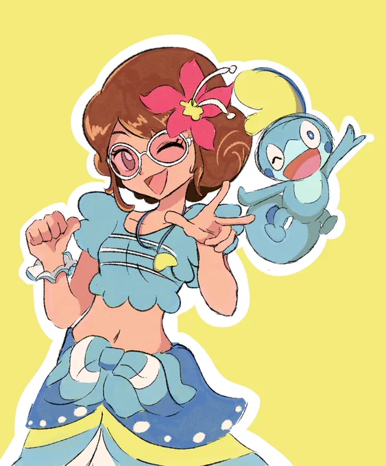 summer sync pair - gloria and sobble 
#PokemonMasters 