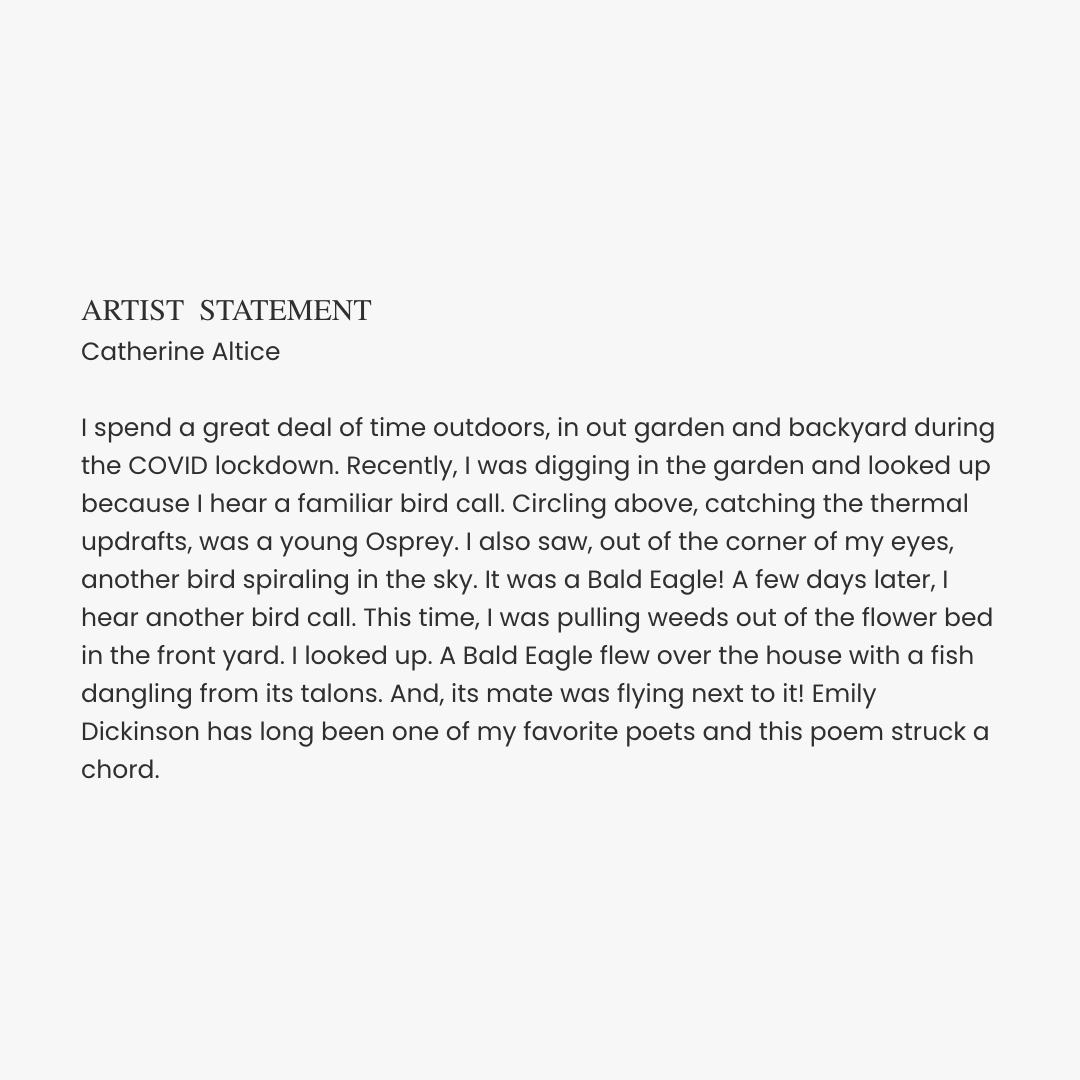 #ArtSpeaksToArt

Catherine Altice shares "Songs from the Kettle" with the #FavoritePoemProject, inspired by the poem "'Hope' is the thing with feathers" by Emily Dickinson.