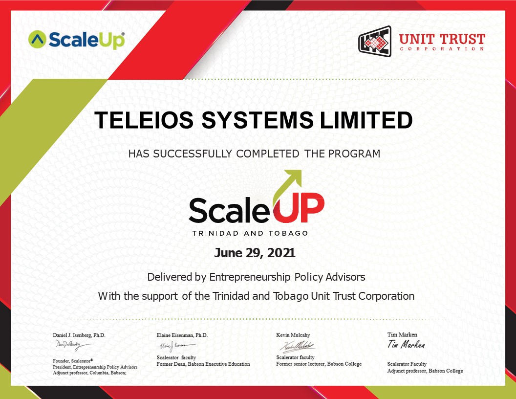 Today, we celebrate our graduation from #ScaleUpTT. We are grateful to <a href="/ttutc/">T&T Unit Trust Corp</a> for this opportunity to gain valuable insights from the faculty and other members of our cohort. We will continue to implement what we have learned and look forward to our continued growth as a result.