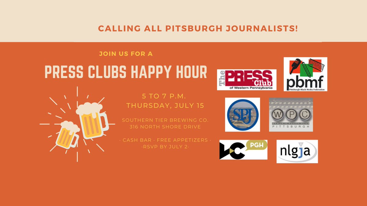We're looking forward to talking to our fellow colleagues again in 3D. Like to join us? We'll be at Southern Tier on the North Side July 15. Registration is free but RSVPs help us with planning. Please do so here: tinyurl.com/pghpressjulyha…