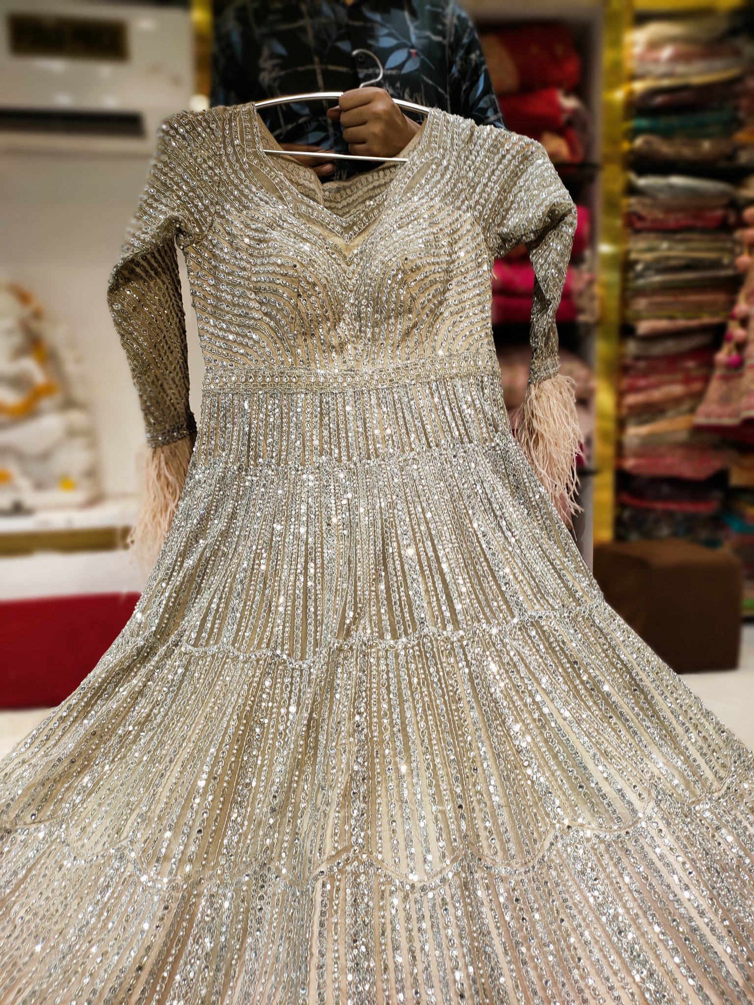 Ice Blue Embellished Gown – Tirumala Designers