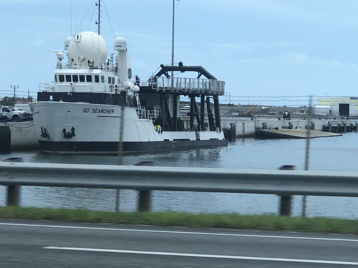 DesaTElwell's tweet photo. Came to Port Canaveral to see the @SpaceX Transporter 2 launch and all I got to see was Go Searcher!  Cool looking ship! https://t.co/Zat8qFEU9I