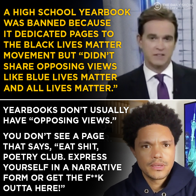 And by the way, isn't the opposing view to Black lives matter that Black lives *don't* matter?