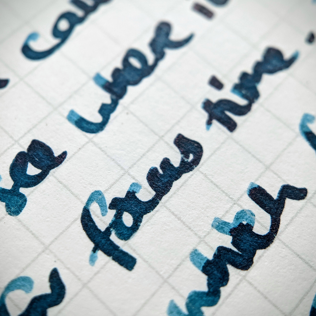 wilder_writes's tweet photo. Focus up! Van Dieman's Blackened Seas with a Peyton St Pens Broad Cursive Italic nib, using a Desiderata BAMF. Written on Graphilo paper. 

#fountainpens #fountainpenink #fpgeeks #penaddict #fountainpen #fountainpenaddict #pens #stationery #stationeryaddict https://t.co/5Hyphi7M6d