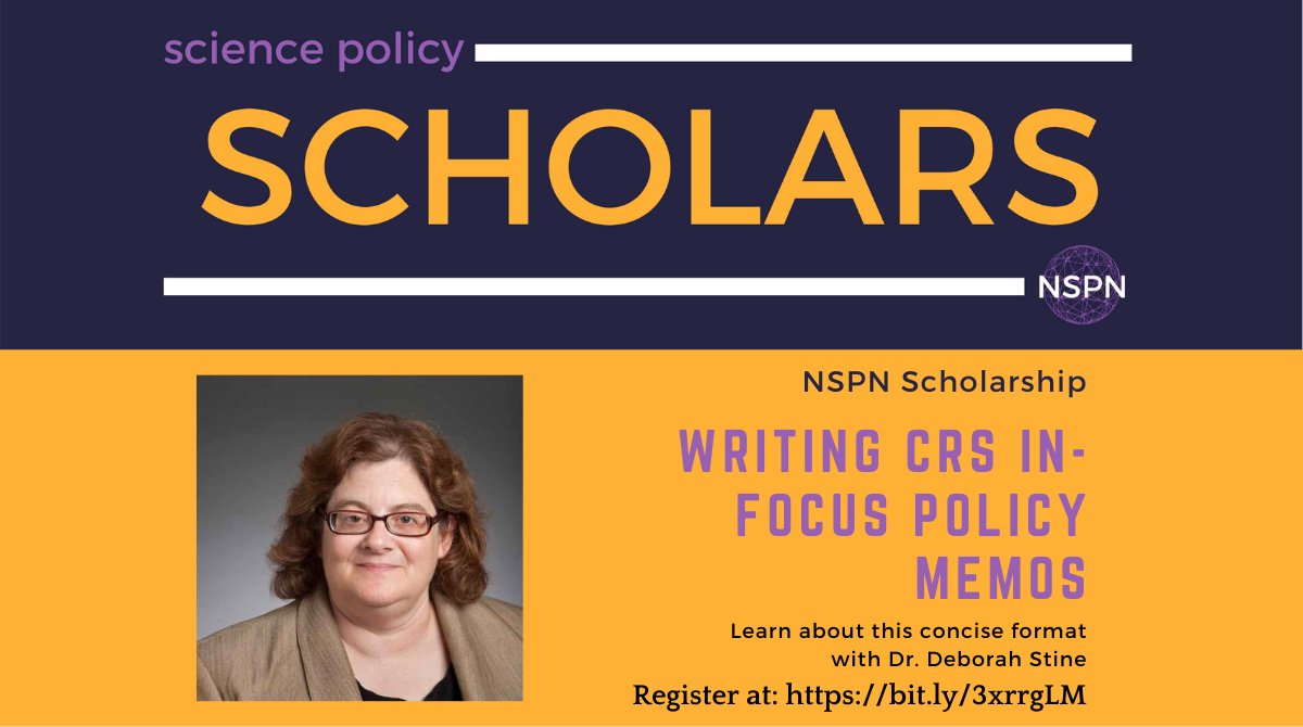 Workshop Alert 🚨

Interested in writing concise, to-the-point policy memos to convey complex topics to busy policymakers? <a href="/Deborah_D_Stine/">Deborah (Debbie) Stine</a> will explain the format, review advising vs. advocacy &amp; practice with you!

July 7 at 3 PM PT / 6 PM ET - RSVP at bit.ly/3xrrgLM