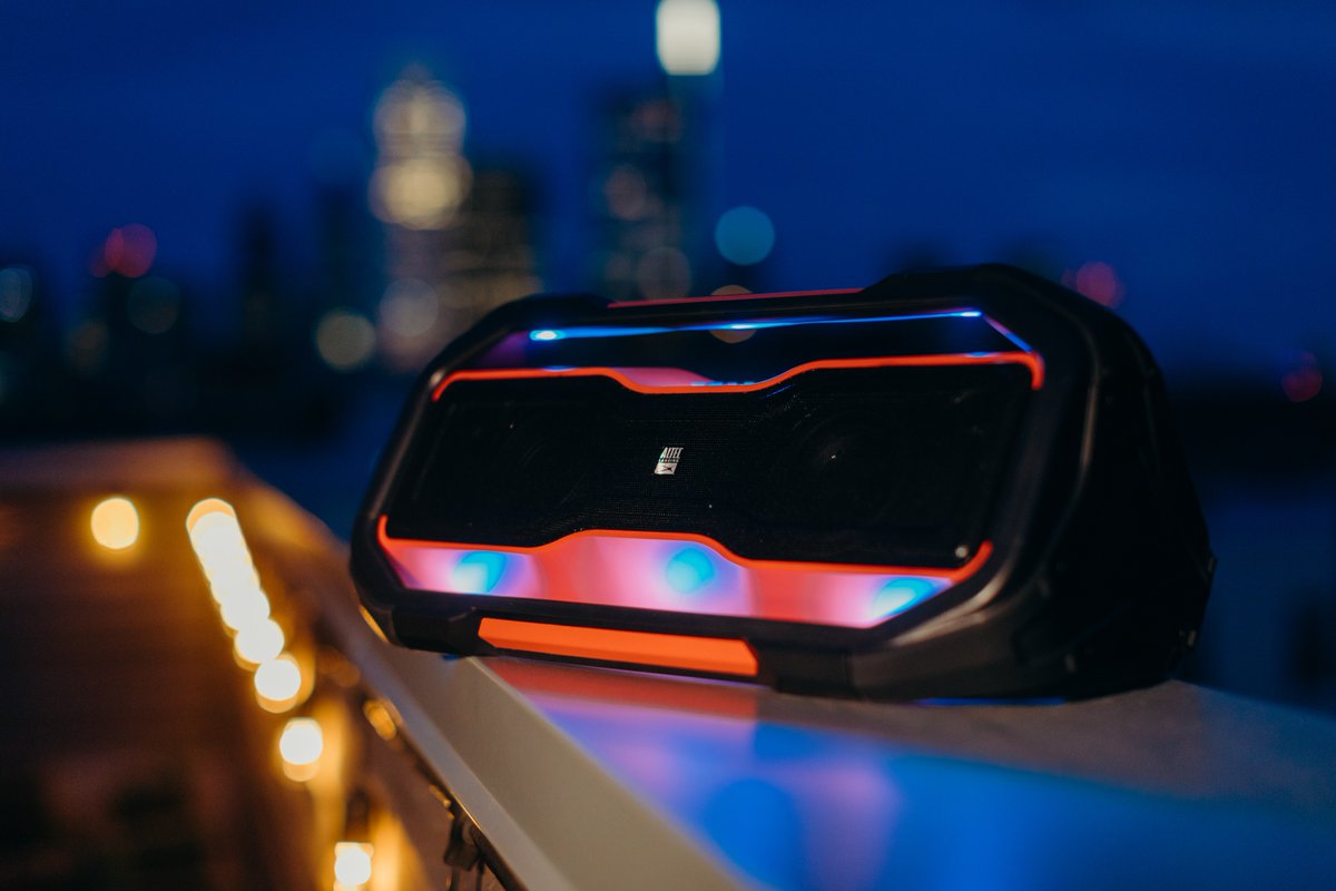 AltecLansing's tweet photo. Summer nights with the Rockbox XL😌 On sale now at Target and Best Buy #LEDlights #AltecSummer https://t.co/mHXGCcpBrg