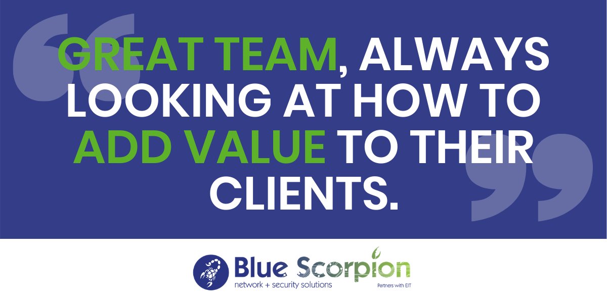 BlueScorpionLtd's tweet photo. "Great team, always looking at how to add value to their clients."

We're so proud of our excellent team! 👍 https://t.co/yi7hzmgWWW
