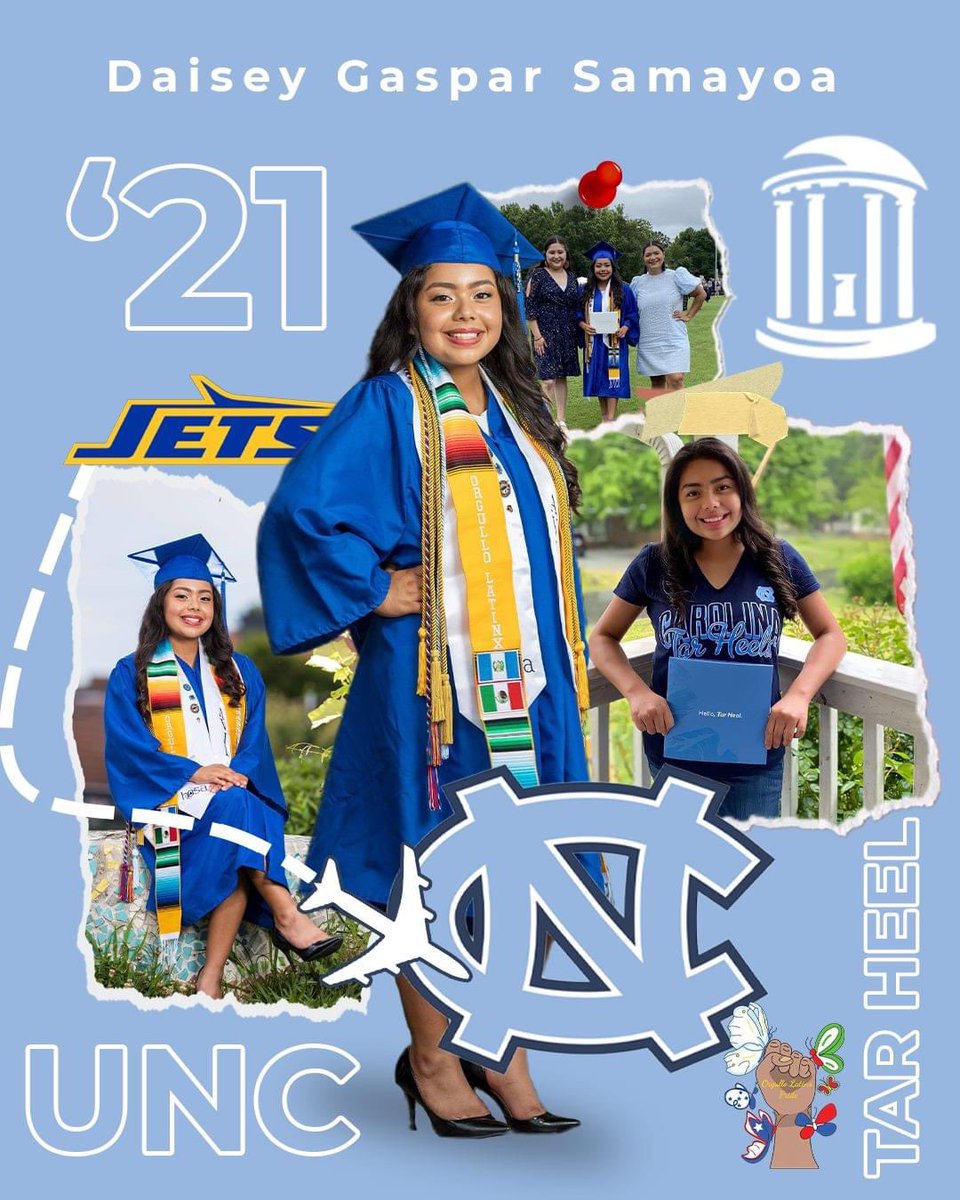 HispanicLiaison's tweet photo. Through out this week we will highlight our recent Orgullo Latinx Pride grads, and share their post grad plans🤩🎓First up we have Daisey Gaspar Samayoa, 4 year OLP youth member will be attending UNC Chapel Hill 🐏💙 #UNC25 #GDTBATH We are so proud of you! 🥳 https://t.co/tQVo9fstqd