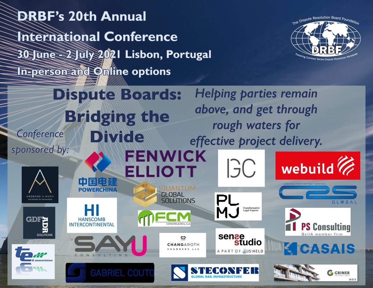 A BIG Thank You to our Sponsors of the DRBF's 20th International Conference!! Your commitment to a successful event is unmatched. We are grateful for your support. If you are not able to make it to Lisbon, we would love to connect with you virtually: bit.ly/3uQaOE2