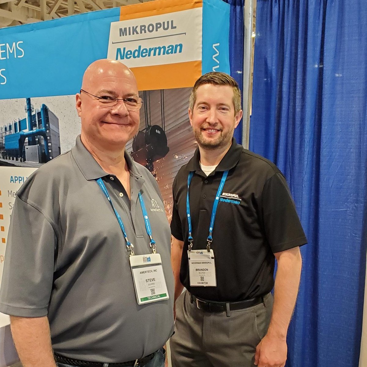 Welcome to the team, Steve from Amertech Inc., seen with Brandon Billings.

#aistech2021 #steelindustry #nederman #mikropul #thecleanaircompany