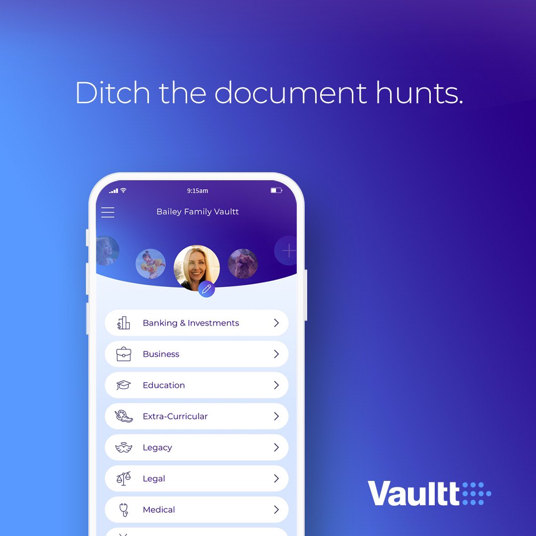 Vaultt will erase the days of searching endlessly for those medical or legal documents. 

No longer will you be going on stressful and tiresome hunts for your important information. 

Check out the link in bio and download Vaultt today!

#Vaultt #organization #declutter
