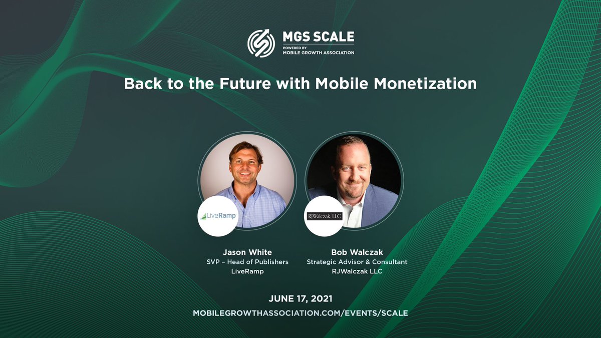 MobileGrowthMGA's tweet photo. Did you miss LiveRamp's session at #MGSScale? 👀 Download the recording where @LiveRamp’s Jason White is joined by @TextNow's Bob Walczak, to discuss the #mobile landscape, the impact recent changes have had on monetization, and more! https://t.co/kG5DTgwAGA https://t.co/SpnFFnaggD