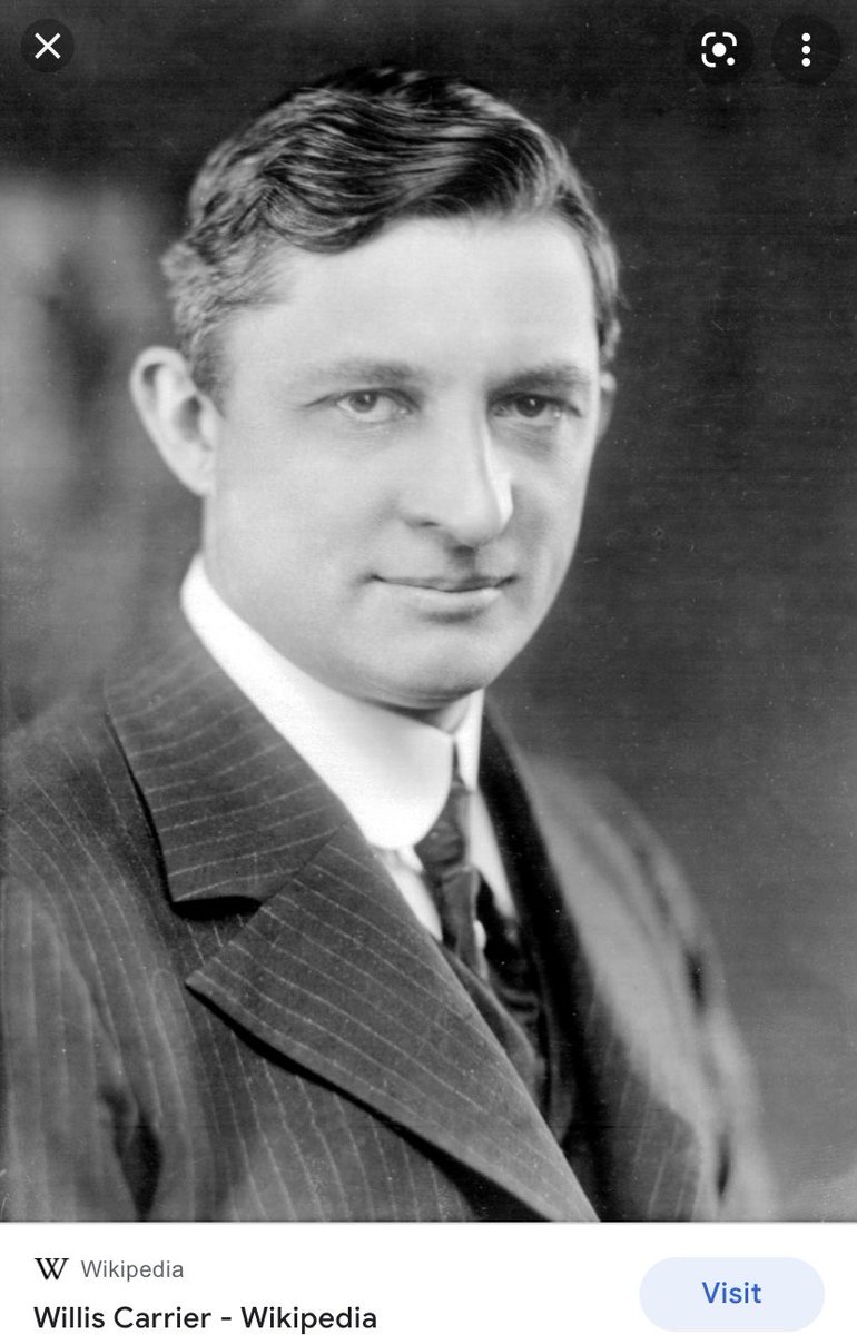 cbraunnj's tweet photo. Remember to give thanks to this guy, Willis Carrier #IloveAC https://t.co/9PBzJhvJ2A