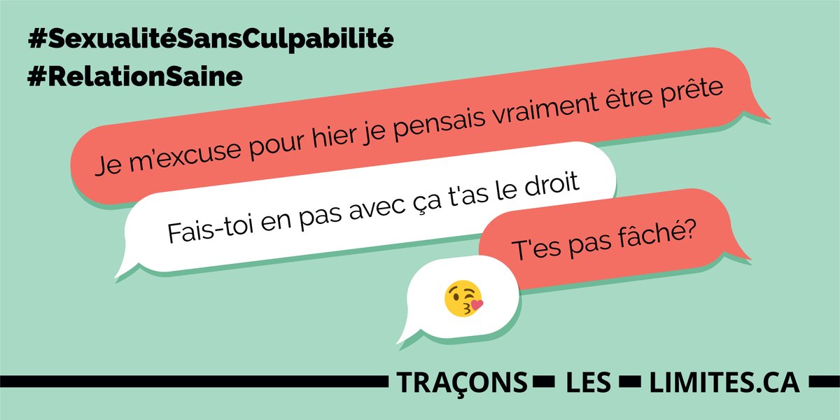 TraconsLimites's tweet photo. Lors de tout contact sexuel (baisers, caresses, relations sexuelles), il est important que tu te sentes bien et que tu profites de ce moment pour avoir du plaisir. Tu devrais te sentir écoutée et respectée et surtout vouloir ce contact. Info : https://t.co/xsGGreatSl https://t.co/IZuMJtXTIf
