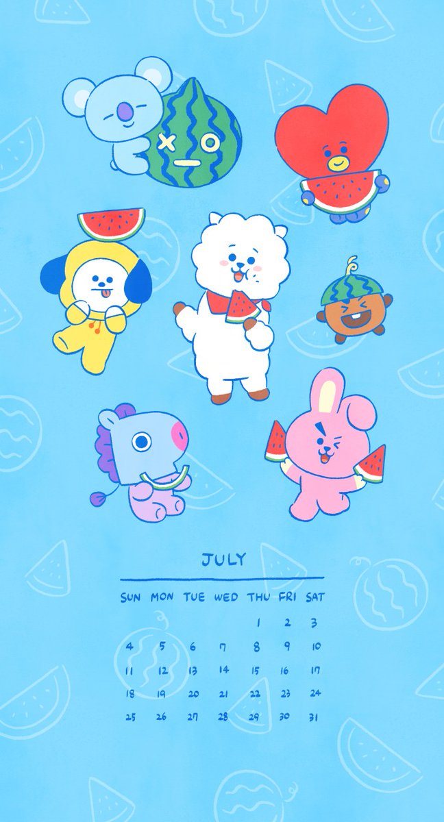 Bt21 Japan Official Bt21と夏を楽しむ準備はできた 7月 壁紙 Bt21