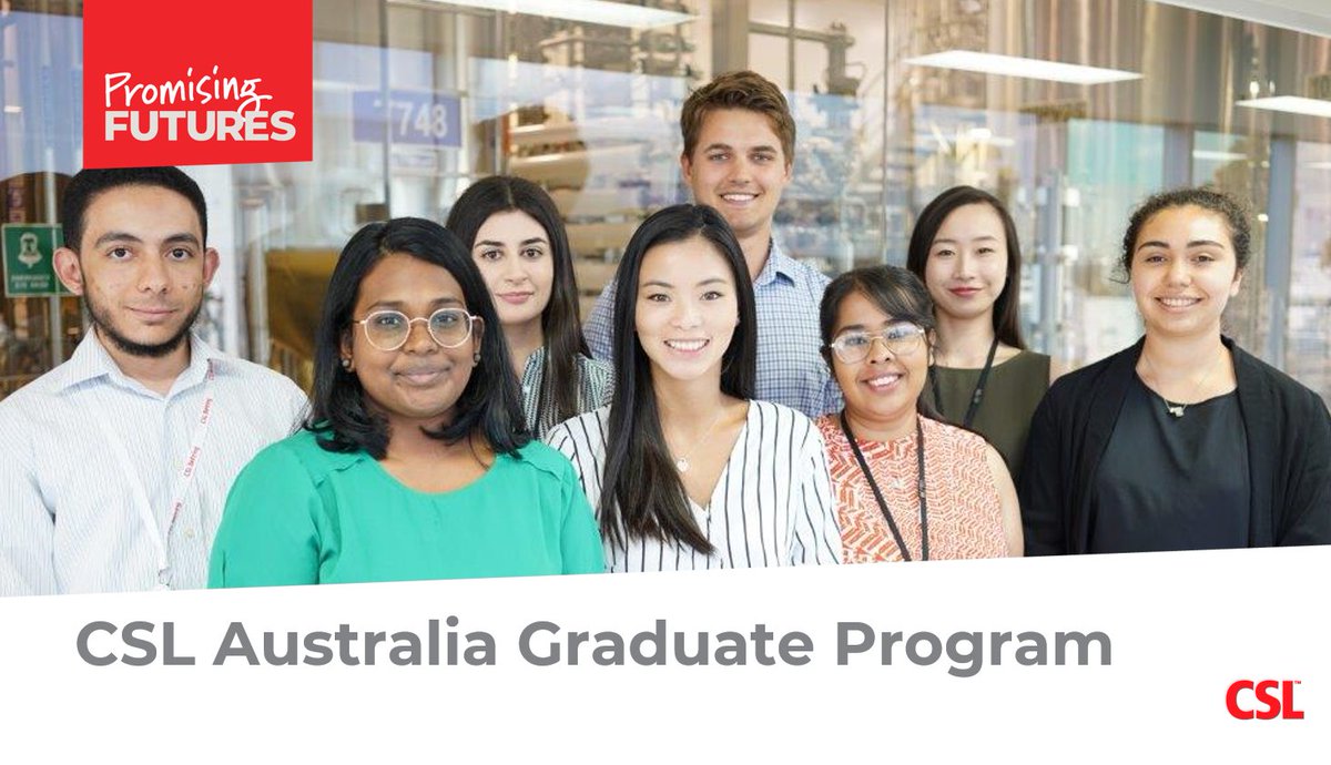 CSL (@csl) on Twitter photo Applications for the 2022 CSL Australia Graduate Program open July 5. Click to learn more about this exciting two-year opportunity: (link: bit.ly/2Ua5Q7J) #promisingfutures
<a href="/MonashUni/">Monash University</a>
@unimelb
<a href="/RMIT/">RMIT University</a>
<a href="/Deakin/">Deakin University</a>
<a href="/Swinburne/">Swinburne University of Technology</a>
<a href="/latrobe/">La Trobe University</a> Applications for the 2022 CSL Australia Graduate Program open July 5. Click to learn more about this exciting two-year opportunity: (link: bit.ly/2Ua5Q7J) #promisingfutures
<a href="/MonashUni/">Monash University</a>
@unimelb
<a href="/RMIT/">RMIT University</a>
<a href="/Deakin/">Deakin University</a>
<a href="/Swinburne/">Swinburne University of Technology</a>
<a href="/latrobe/">La Trobe University</a>
