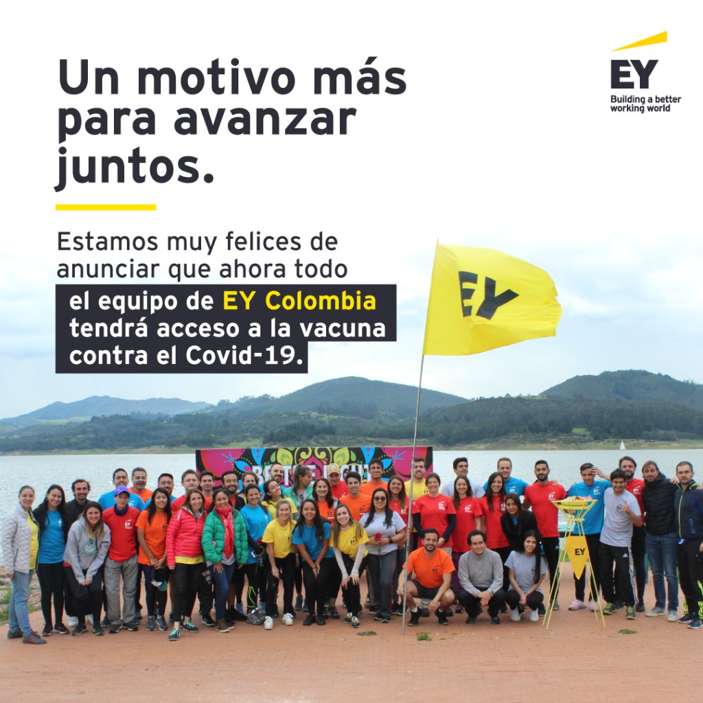 EYColombia's tweet photo. Gracias a una alianza con la @ANDI_Colombia y como parte del programa #EmpresasPorLaVacunación, podremos vacunar a todo el equipo de EY Colombia y contribuir al Plan Nacional de Vacunación. Seguimos firmes en nuestro propósito de proteger la vida. https://t.co/a6L7XQMoC5