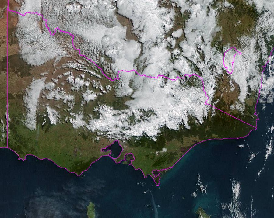 BOM_Vic's tweet photo. ☁️in the north. Enjoy the ☀️ in the south while you can. 🌧️ Winter weather into the weekend for #Victoria
#Melbourne Wed 🌥️ 16°C, Sat 🌦️12°C
#Horsham Wed 🌥️ 16°C, Sat 🌦️11°C
#Warnambool Wed ☀️ 17°C, Sat 🌧️11°C
#Leongatha Wed ☀️ 17°C, Sat 🌦️10°C
Details: https://t.co/bkAkrAgsVu https://t.co/tHgoHZGmV9