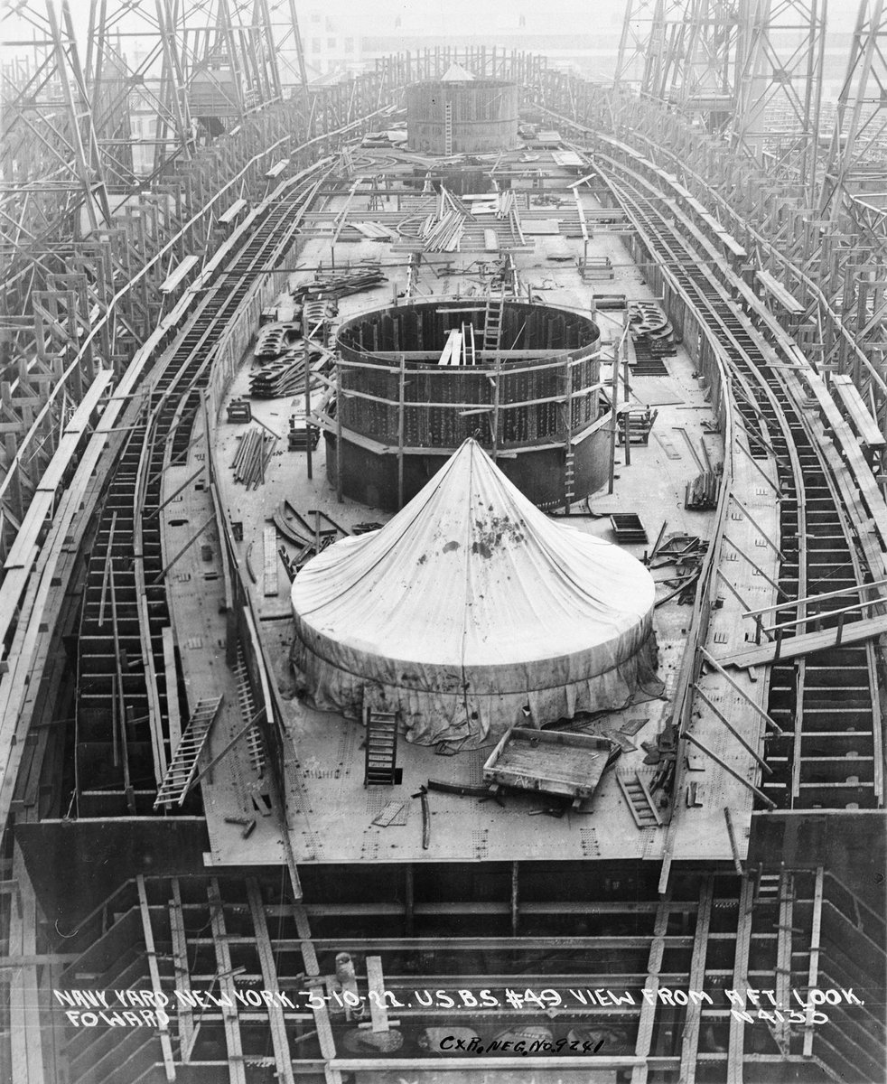 Rich_Ships's tweet photo. 🇺🇸 BB-49 USS SOUTH DAKOTA
New York Navy Yard - Brooklyn, NY
Laid Down 15-Mar-1920
Suspended 8-Feb-1922
Canceled 17-Aug-1922
Canceled while under construction at 38.5% complete
P2/3 aft looking forward
P4 16”(406mm)/50 Mk 2 Gun
#navalhistory #BB49 #USSSouthDakota #WW2 #WWII https://t.co/NyiUGwOawN