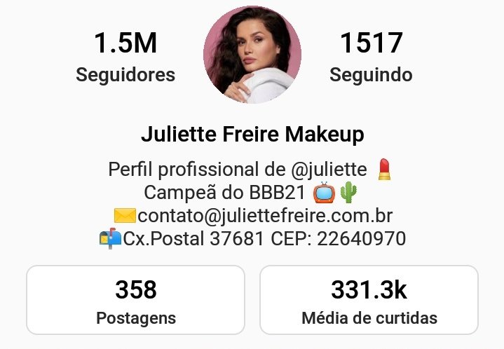 Marcelo49357150's tweet photo. 14M de seguidores × 1,5M no profissional da Juliette https://t.co/d7CJ29gmW7