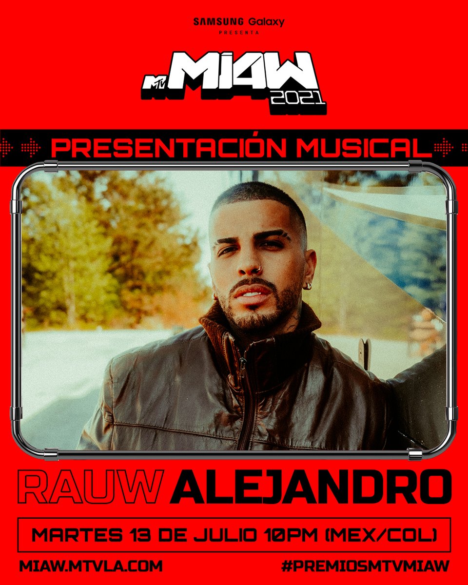 MTVMillennial's tweet photo. Todos bailaremos al ritmo de @rauwalejandro en estos #PremiosMTVMIAW 2021 https://t.co/DLKr2BFvVS
