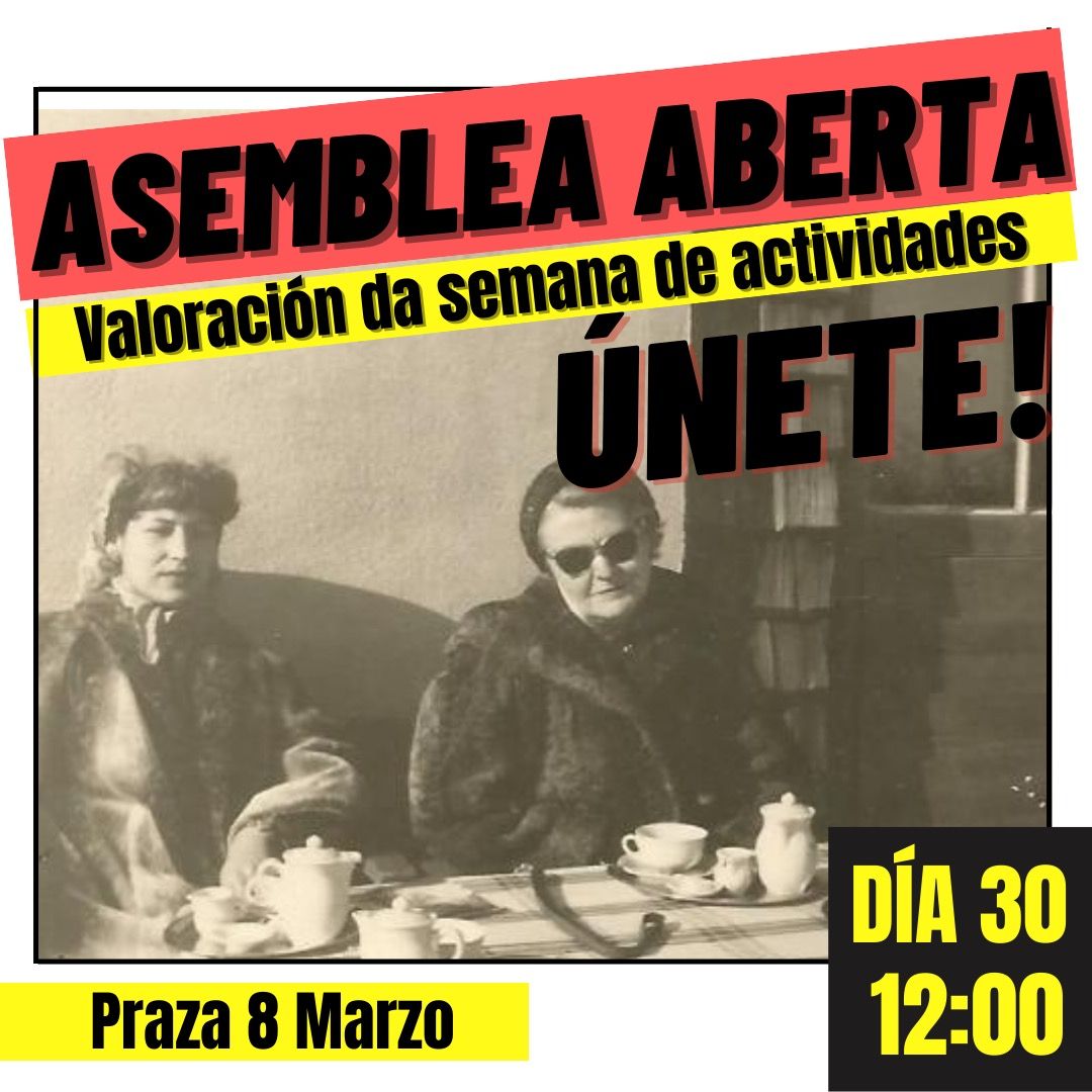 CasaDoMatadoiro's tweet photo. 🟥 ASEMBLEA ABERTA MAÑÁ ÁS 12:00 NA PRAZA 8 DE MARZO ‼️

Reunímonos de novo para valorar a semana de actividades na rúa 👯‍♂️🤼‍♀️🪘🤸‍♀️ e para pensar novas formas de resistencia ó peche ✊

🗣️ Acude e difunde‼️

#NonóPecheDoMatadoiro https://t.co/8245ruBSwN