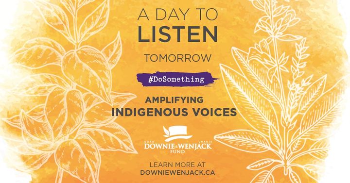 downiewenjack's tweet image. TOMORROW, Wednesday, June 30th is a Day to Listen. From 6am-6pm, radio stations all over Canada will amplify the voices of Indigenous people. Find your station at downiewenjack.ca/a-day-to-liste…