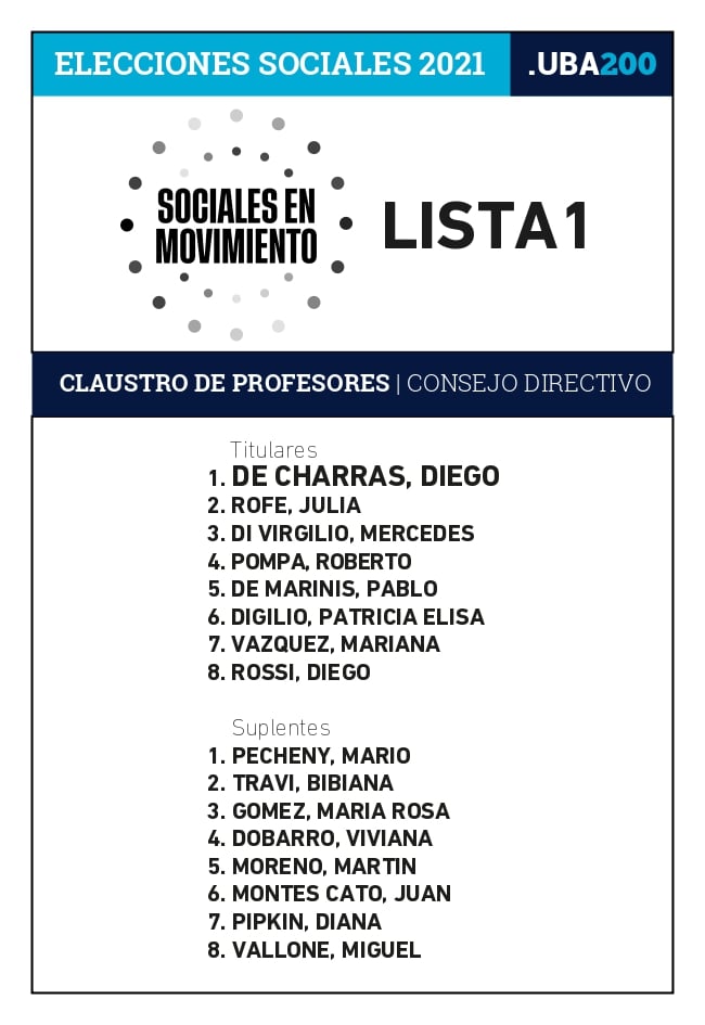 SocialesInter's tweet photo. Comienzan las elecciones de representantes profesorxs para el Consejo Directivo de @ubasociales, y desde Sociales Interclaustros te invitamos a acompañar a nuestro compañero Pablo de Marinis, que integra la boleta de @SocialesEnMov 

#EleccionesUBA https://t.co/5eriDO4DQq