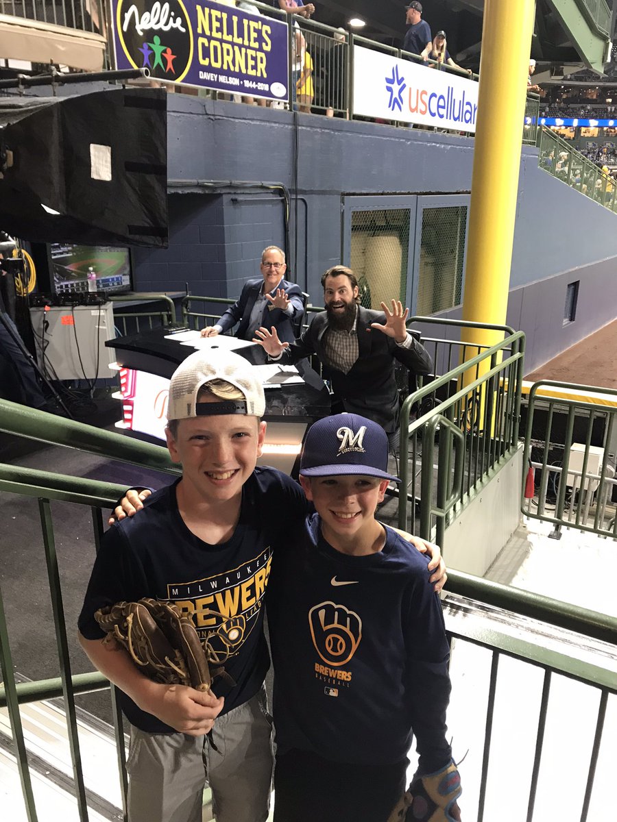 Everyone was fired up about that <a href="/Brewers/">Milwaukee Brewers</a> 10-run 8th last night! Thanks <a href="/DimTillard/">Tim Dillard</a> and <a href="/CraigCoshun/">Craig Coshun</a> for the pic and your energy! #ThisIsMyCrew