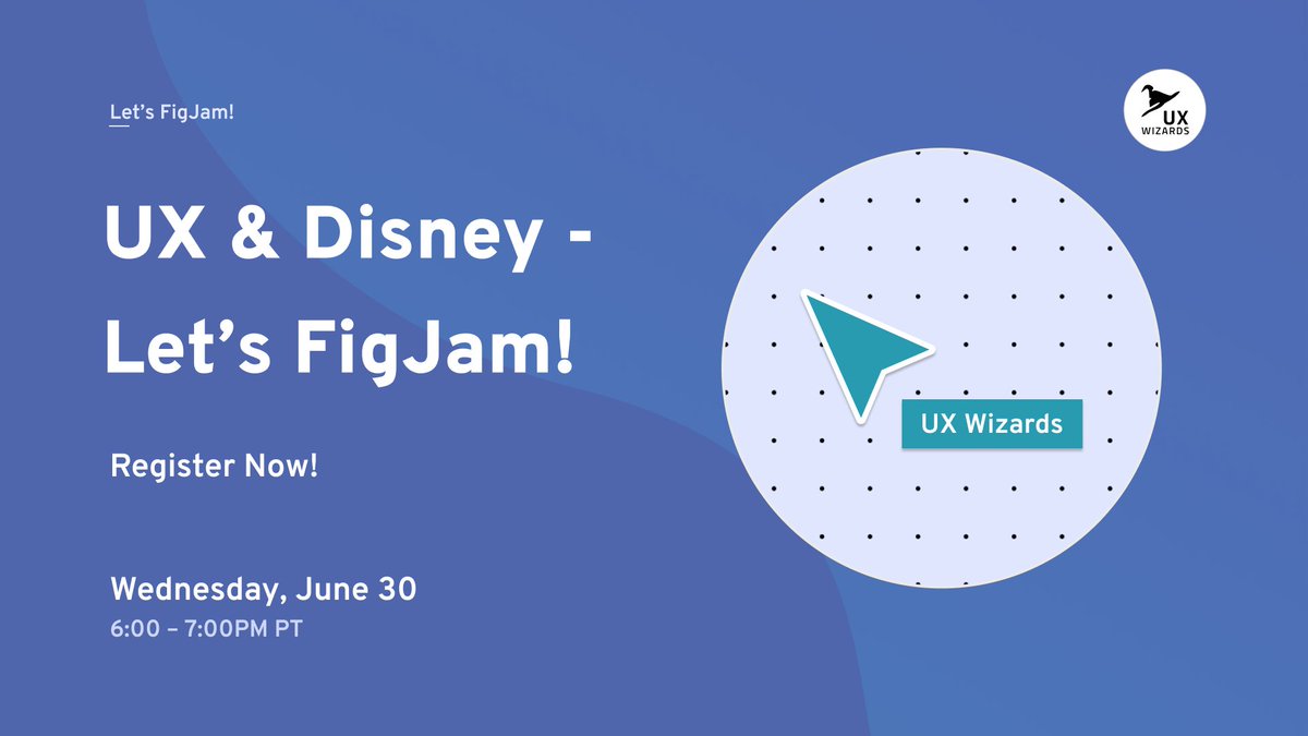 UX_Wizards's tweet photo. Grab your mouse ears and join us for a night of collaborative fun with Figma's FigJam! Join us tomorrow, June 30th at 6:00 pm PST in our final Disney-themed Figjam series.

Check out the link in bio! If the event is full, please join the waitlist!

#uxdesign #disney https://t.co/QlbDrftvG6