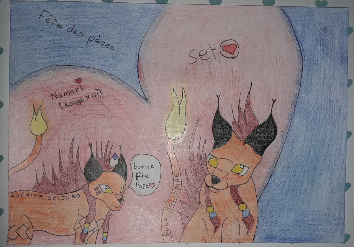 AsunaSeijuro's tweet photo. Spécial fête des pères, Seto et Nanaki ( Rouge XIII )
J'avais aussi prévu un autre dessin, sur la fête des pères, que je vais bientôt commencer. #FinalFantasyVII #Seto #Nanaki #RougeXIII 💕💖 https://t.co/7zGiYca99C