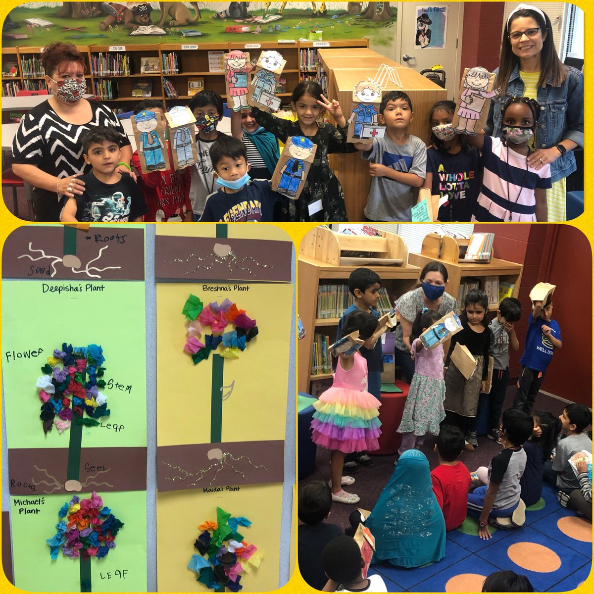 Elsa_S_Garcia's tweet photo. Our Kinder ESL students performed a puppet show today. Some chose to talk about firefighters, policemen, teachers, and paramedics! We also saw their work with plants and soil. It was wonderful to see! Great job! #SummerStateMandated2021 @NisdBILESL @Espinoza4810 @VictorRaga1 https://t.co/zzzrhxgcaH