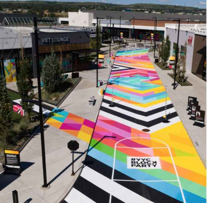 mcmillan_ali's tweet photo. Mad props to @DeerfootCity who is killin' it on the placemaking.  Looks super fresh and fun!  I'll def check out your #yycblockparty. Keep it up! If only all malls were. this fun. https://t.co/y3DFYul0le