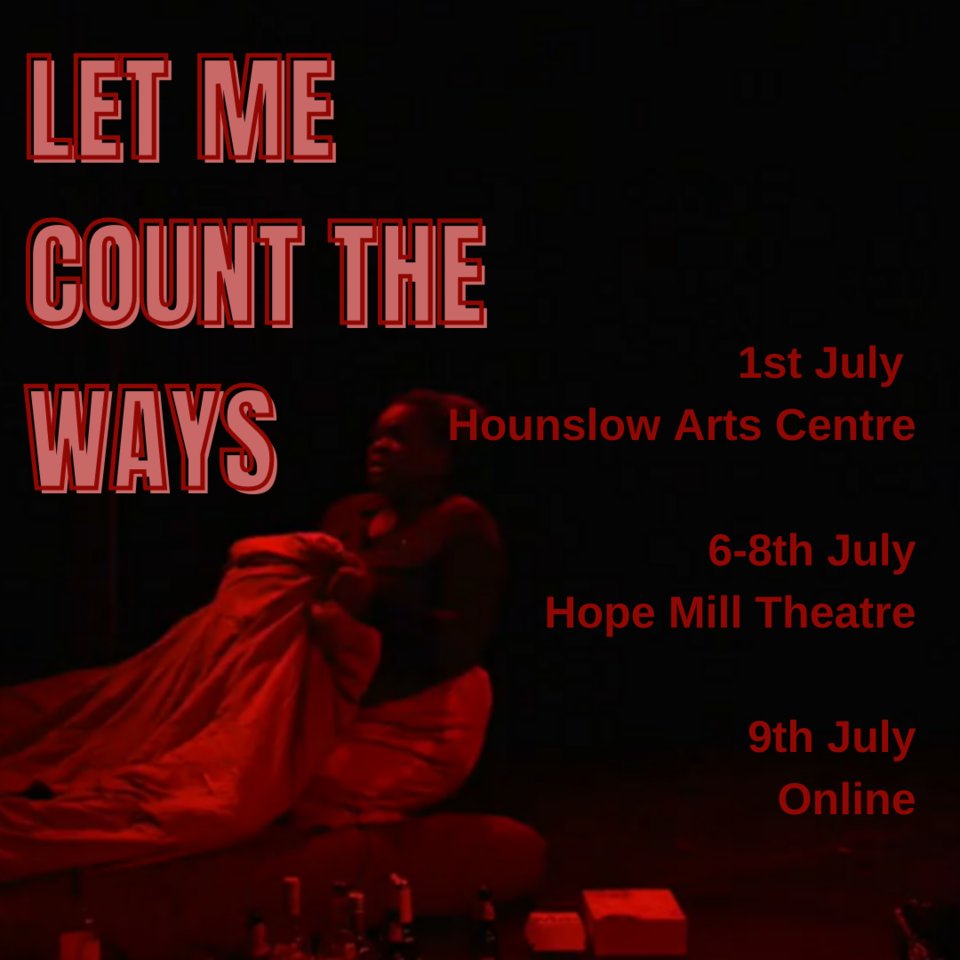 Let Me Count the Ways is BACK

At @hounslowarts and @hopemilltheatr1  next month

Grab yourself a ticket to see nightmares and dreams and the people who help you recover from both

Hounslow live/online (1st July) 

Hope Mill (6th-8th)

Online (9th)

Go to
linktr.ee/mazhedgehog