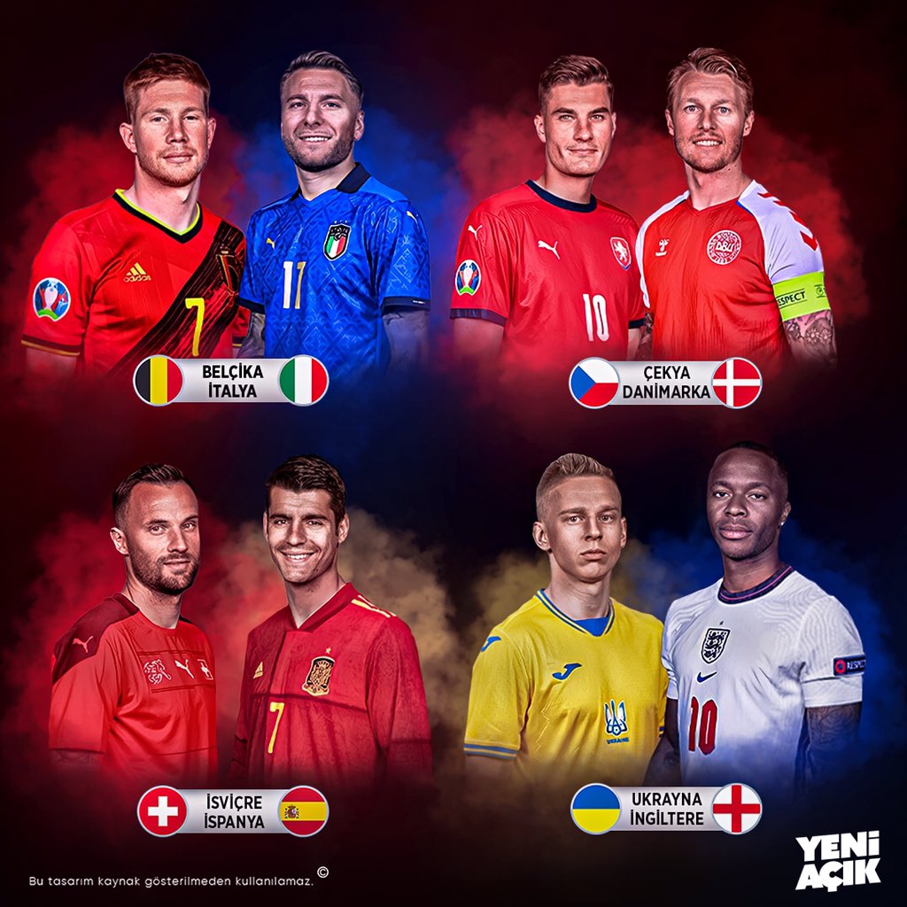 #EURO2020’de çeyrek final eşleşmeleri belli oldu.