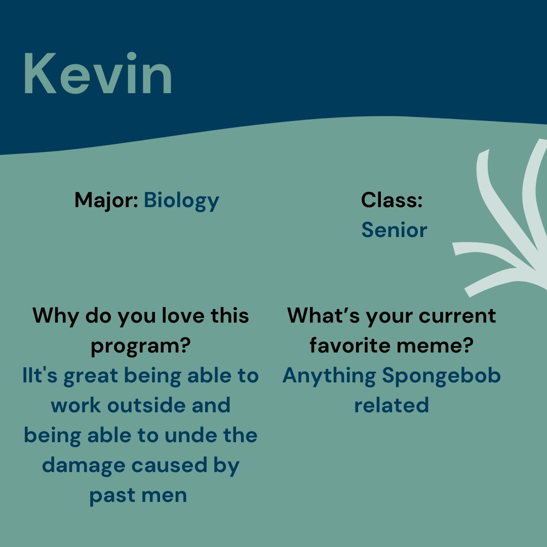 MeadowsC4Water's tweet photo. ❗ STUDENT SPOTLIGHT ❗
Kevin is a leader on the Habitat Field Team & has a passion for preservation and the planet. In his spare time you can find him hanging around with his bearded dragon named Puddles!
#MC4Water #ExploreSpringLake #smtx #txst https://t.co/wVCn5G5kRJ